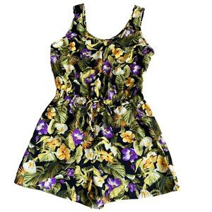 Peppermint Women's Floral Tropical Romper SZ S